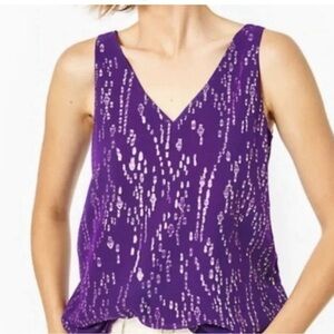 - Lilly Pulitzer Silk Tank Top Purple and Gold Sleeveless Top